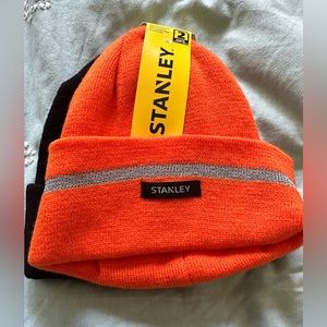 Stanley (2 Hats) Foldover Beanie Black/Orange One Size 100% Acrylic